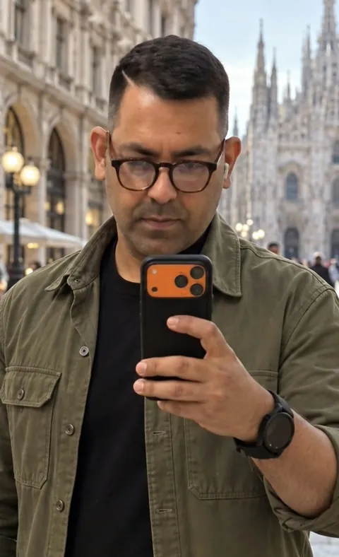 Salateen Asim, CEO e fondatore di PC Ninja Online, in piazza Duomo a Milano